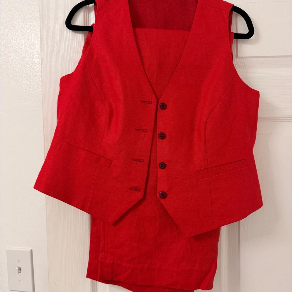 Red Sleeveless Vest and pants Set